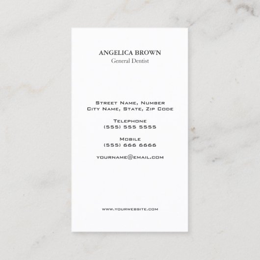 歯科名刺 名刺 (裏面)