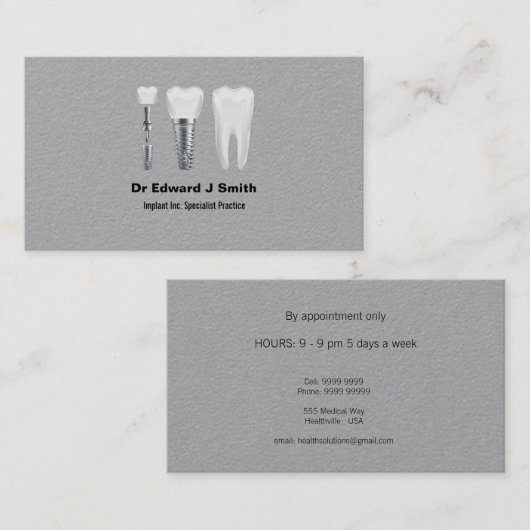 歯科埋め込み専門医 名刺 (正面/裏面)