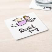 歯科妖精 スクエアペーパーコースター (アングル)