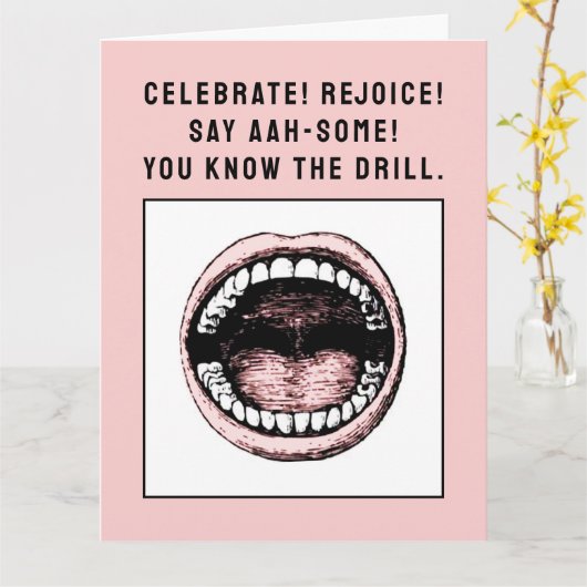 歯科学おもしろい校卒業 カード (黄色い花)