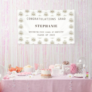 歯科学パーソナライズされた校卒業旗 横断幕