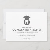 歯科学卒業者 |ミニマルスタイルおめでとう 招待状 (正面)