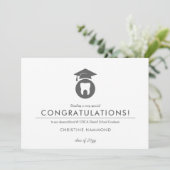 歯科学卒業者 |ミニマルスタイルおめでとう 招待状 (スタンド正面)