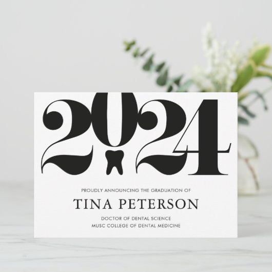 歯科学校の卒業発表 招待状 (スタンド正面)