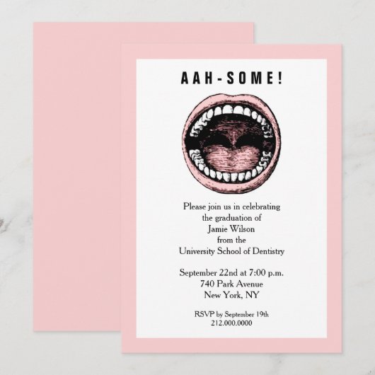 歯科学校卒業式招待状 招待状 (正面/裏面)