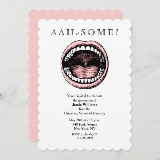歯科学校卒業招待状 招待状 (正面/裏面)