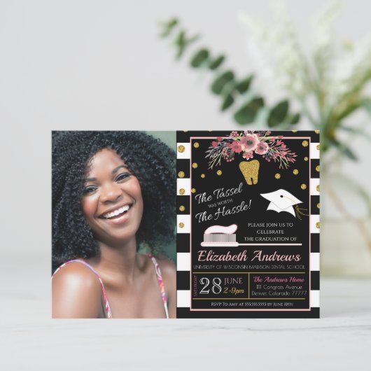 歯科学校卒業招待状 招待状 (スタンド正面)