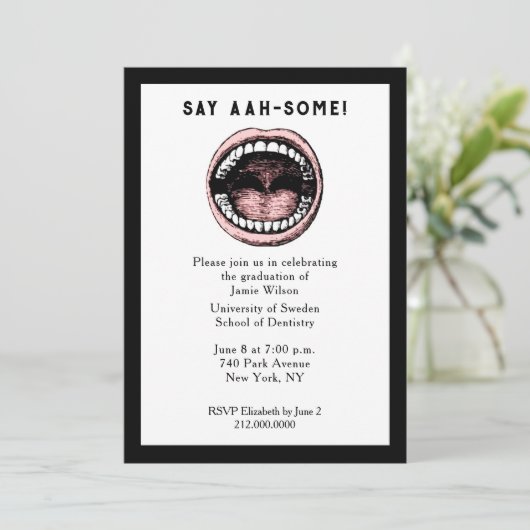歯科学校卒業招待状 招待状 (スタンド正面)