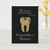 歯科学校卒業祝いブラック カード (黄色い花)