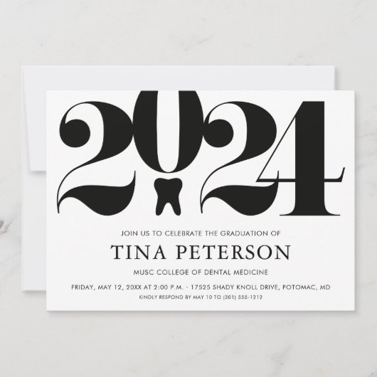 歯科学校卒業 招待状 (正面)