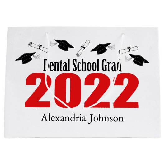 歯科学校2022年卒業抱き枕（赤） ラージペーパーバッグ (正面)