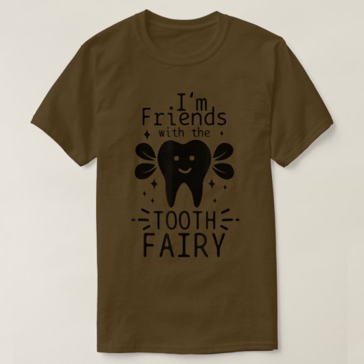 歯科学生補助衛生士歯妖精おもしろい Tシャツ (デザイン正面)