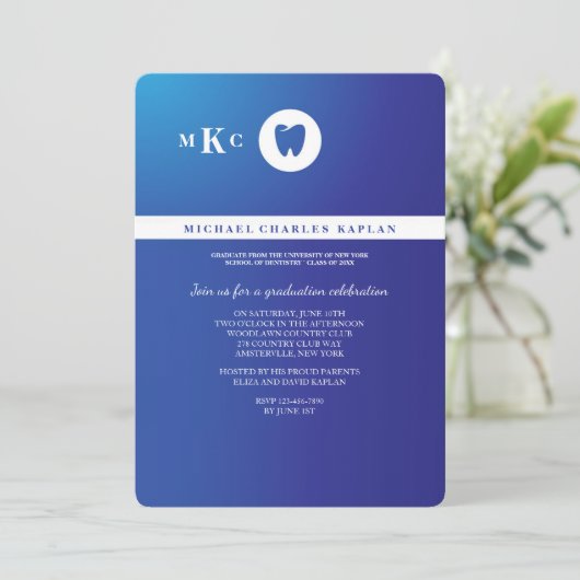 歯科専門職卒業招待状 招待状 (スタンド正面)
