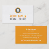 歯科手術ロゴモダン歯オレンジグレー 名刺 (正面/裏面)