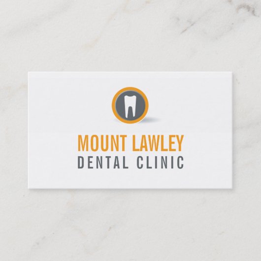 歯科手術ロゴモダン歯オレンジグレー 名刺 (正面)