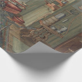 歯科手術室の水彩画のグワッシュのヴィンテージ ラッピングペーパー (角)