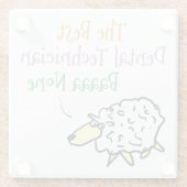 歯科技工系ガラスコースター用羊デザイン ガラスコースター (裏面)