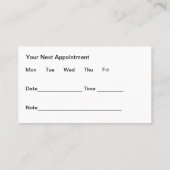歯科最高のモダン医アポイントメント名刺 予約カード (裏面)