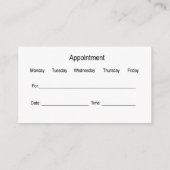 歯科最高の医室アポイントメント名刺 名刺 (裏面)