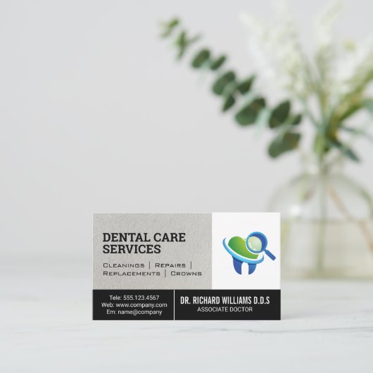歯科検査ロゴ | 歯 名刺 (スタンド正面)