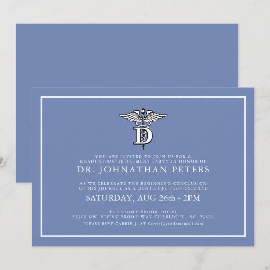 歯科業│退職招待状 招待状 (正面/裏面)
