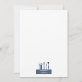 歯科楽器卒業式ネイビーブルー招待状 招待状 (裏面)