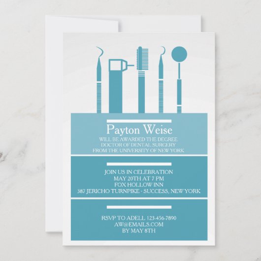 歯科楽器卒業招待状 招待状 (正面)