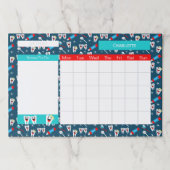 歯科歯おもしろい医月パーソナライズされたカレンダー ペーパーパッド (正面)