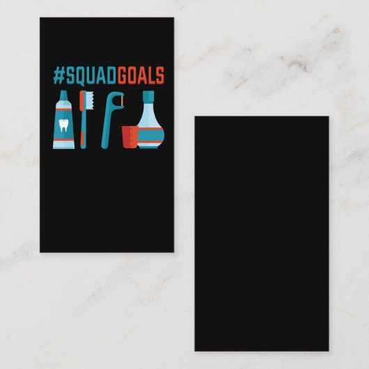 歯科歯おもしろい医者贈与歯科衛生士 名刺 (正面/裏面)