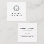 歯科歯のロゴエレガントミニマル白人 スクエア名刺 (正面/裏面)