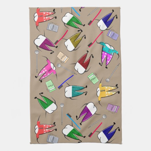 歯科歯の人々 キッチンタオル (縦)