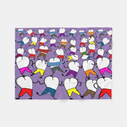 歯科歯の芸術のフリースブランケットの紫色 フリースブランケット (正面(横))