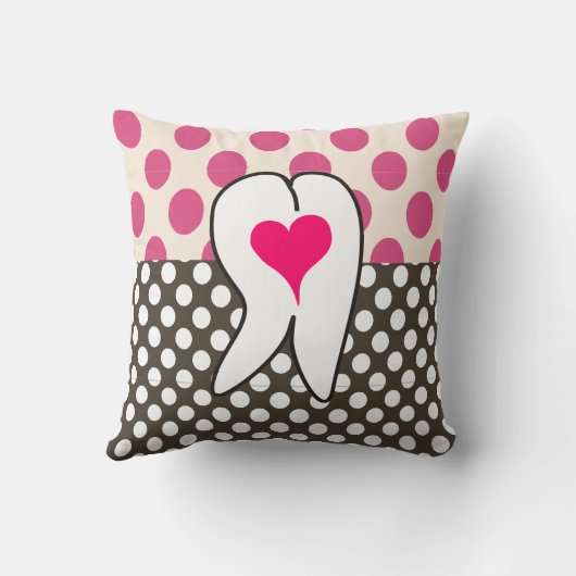 歯科歯の芸術の枕水玉模様 クッション (裏面)
