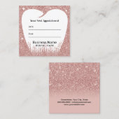 歯科歯バラ金ゴールドグリッター歯科アポイントメント 予約カード (正面/裏面)