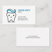 歯科歯磨き粉|のおもしろいの歯科医が付いているかわいい歯 名刺 (正面/裏面)