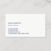 歯科歯科医のモノグラムの歯のイニシャルの濃紺 名刺 (裏面)