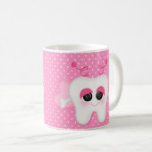 歯科歯科医の歯の妖精のシマウマのかわいいプリンセスの点 コーヒーマグカップ (正面右)