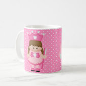 歯科歯科医の歯の妖精のシマウマのかわいいプリンセスの点 コーヒーマグカップ (正面左)