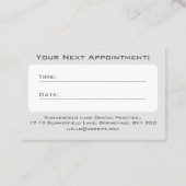 歯科歯科医業アポイントメントカード 名刺 (裏面)