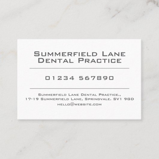 歯科歯科医業アポイントメントカード 名刺 (正面)