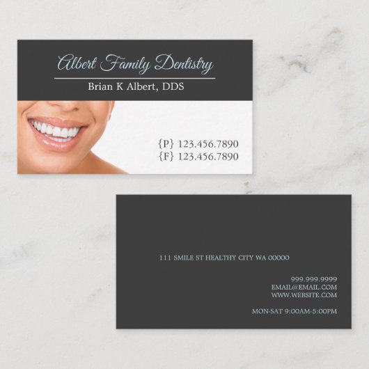 歯科歯科医歯科医スマイル事業 名刺 (正面/裏面)