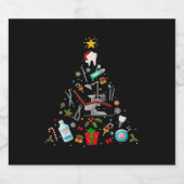 歯科歯科用クリスマスオーナメントツリークリスマスHolida スパークリングワインラベル (シングルラベル)