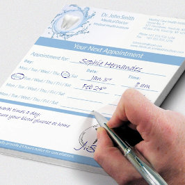 歯科歯科用歯水治療アポイントメント ノートパッド