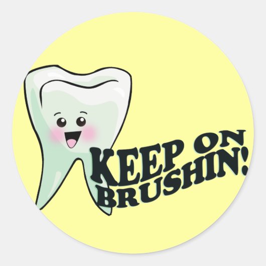 歯科歯科衛生士のユーモア ラウンドシール (正面)