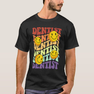 歯科歯科衛生士アシスタントレトロスマイルfac tシャツ