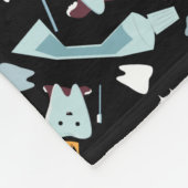 歯科歯科衛生士名歯型黒 フリースブランケット (角)