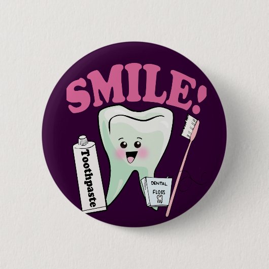 歯科歯科衛生士 缶バッジ (正面)