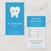 歯科歯、子供ビジネスおよびアポイントメントカード 予約カード (正面/裏面)