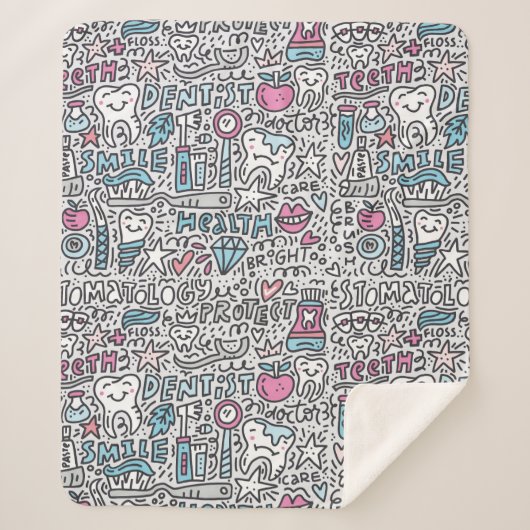 歯科漫画パターン シェルパブランケット (正面)