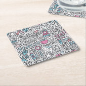 歯科漫画パターン スクエアペーパーコースター (アングル)